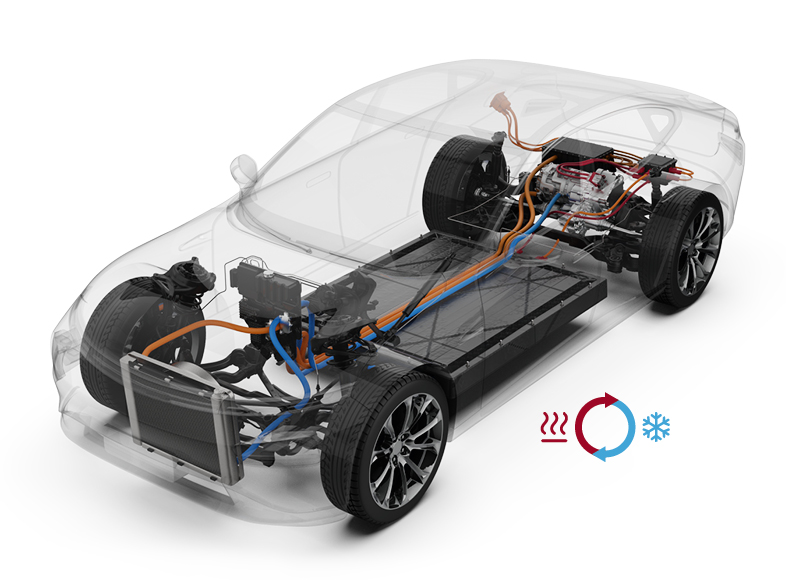Auto das zeigt Thermal Management in ­Elektroautos ​​​